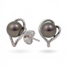 Earrings in White Gold 750 with Tahitian Pearls and Diamonds