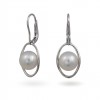 Gold earrings 750 with sea pearls and diamonds