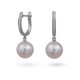 Earrings from 14 karat white gold with Akoya sea pearls and diamonds