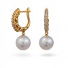 18-carat white gold earrings with Akoya sea pearls and diamonds