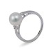 Ring in white gold 750 with Akoya sea pearls and diamonds