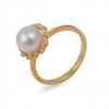 Ring in gold 750 with Akoya sea pearls and diamonds