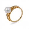 Ring in gold 750 with Akoya sea pearls and diamonds