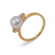 Ring in gold 750 with Akoya sea pearls and diamonds