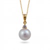 Подвеска из золота 750 с морским жемчугом Акойя и бриллиантом