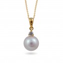 750 Gold Pendant with Akoya Sea Pearls and Diamonds