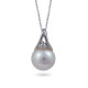 Подвеска из белого золота 750 с морcким жемчугом Акойя и бриллиантом