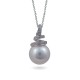 White gold pendant 750 with sea pearls and diamonds