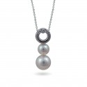 White gold pendant 585 with Akoya sea pearls and diamonds