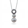 White gold pendant 585 with Akoya sea pearls and diamonds