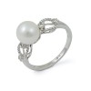 Ring in gold 750 with natural pearls and diamonds