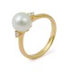 Ring in gold 750 with natural pearls and diamonds