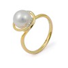 Кольцо из золота 750 пробы с морским жемчугом Акойя и бриллиантами