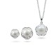 Set of 925 sterling silver with natural pearls