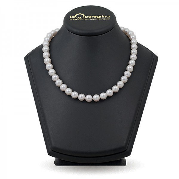 Necklace made of white freshwater pearls AA + large size 10.0 - 11.0 mm
