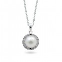 925 sterling silver pendant with freshwater pearls and cubic zirconias