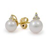Серьги из золота 750 пробы с морским жемчугом Акойя и бриллиантами