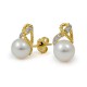 Earrings from 14 karat gold with natural pearls and diamonds
