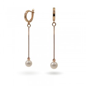 Earrings from 14 karat gold with natural pearls