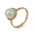 Ring from 14 karat gold with natural pearls