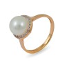 Ring from 14 karat gold with natural pearls