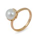 Ring from 14 karat gold with natural pearls
