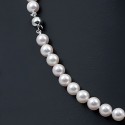 Ожерелье из натурального жемчуга  8,0 - 8,5 мм со вставкой сердце из серебра 925