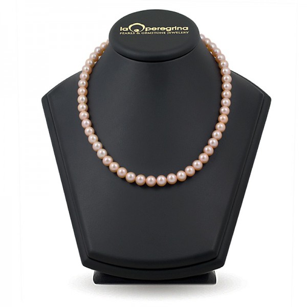 Ожерелье из розового натурального жемчуга ААА 9,0 - 9,5 мм