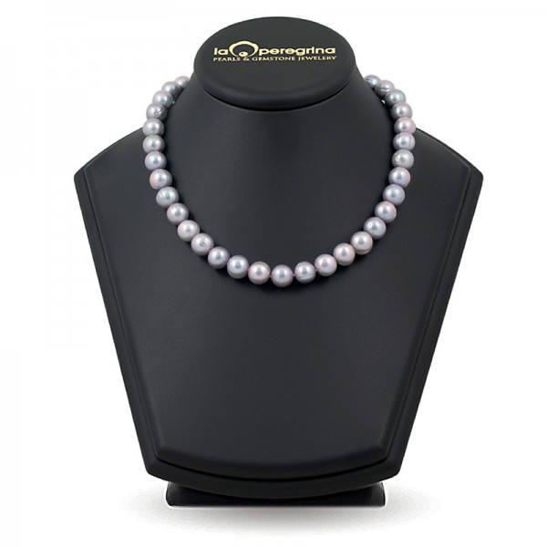 Natural pearl necklace in metallic color 10.0 - 10.5 mm