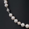 Ожерелье из натурального жемчуга ААА 9,0 - 9,5 мм со вставками-бусинами из серебра 925