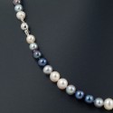 Multicolor necklace made of natural pearls 7.5 - 8.0 mm