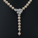 Ожерелье-галстук из натурального жемчуга ААА 7,5 - 8,0 мм