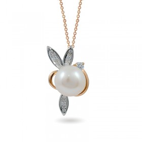 Pendant in 14 karat gold with natural pearls