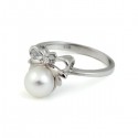 Ring from 925 sterling silver with natural pearls