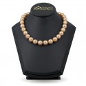 Necklace of large golden pearls of the southern seas AA + 13.0 - 14.0 mm