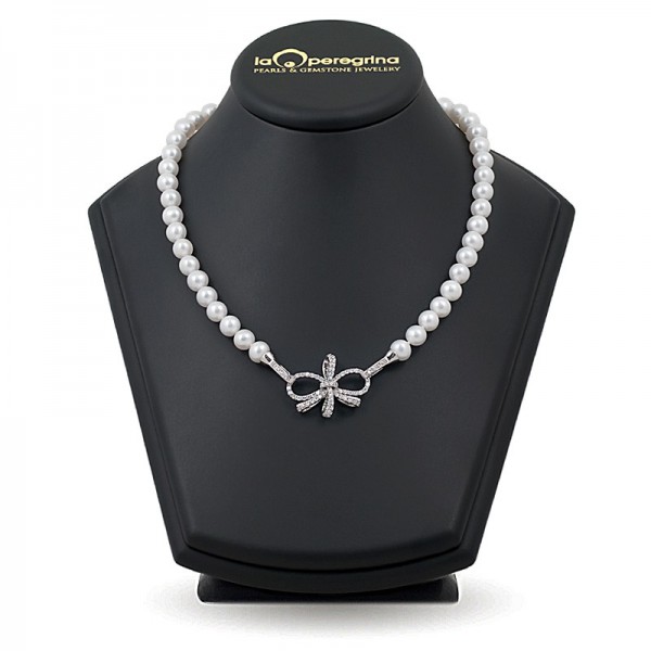 AAA Natural Pearl Necklace 9.0 - 9.5 mm with pendant lock