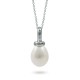 585 White Gold Pendant with Natural Pearls and Diamonds