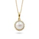 Sterling Gold Pendant with Akoya Sea Pearls and Diamonds