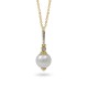 Sterling gold pendant 585 with Akoya sea pearls and diamonds