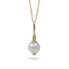 Sterling gold pendant 585 with Akoya sea pearls and diamonds