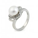 Ring from 925 sterling silver with natural pearls